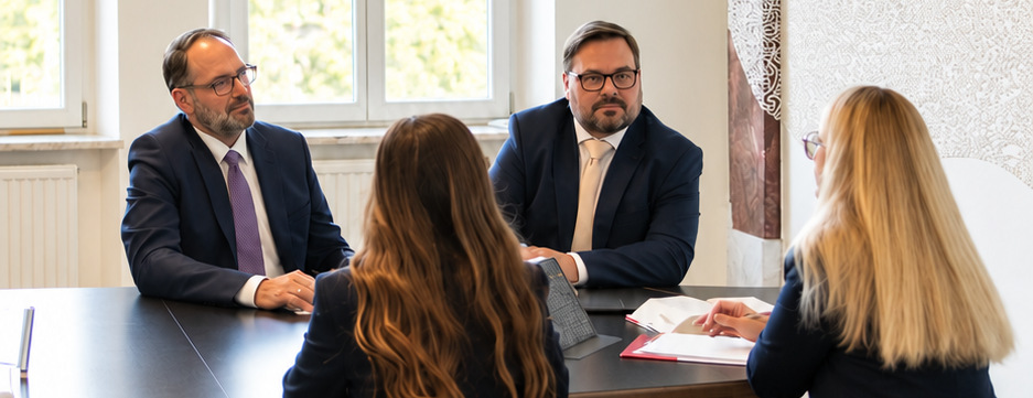 Legal meeting at the offices of Rudolph Rechtsanwälte – corporate advice