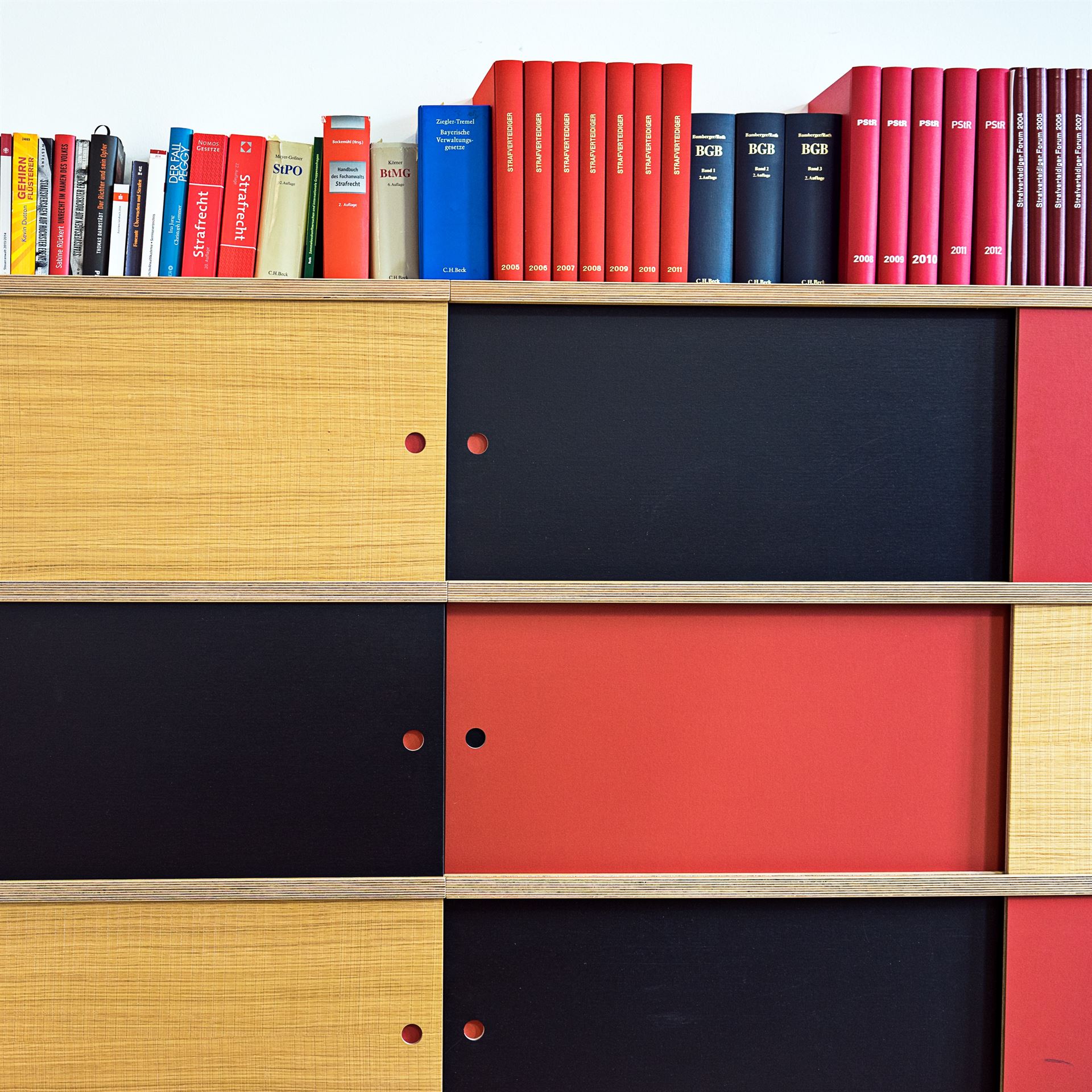 Law books in the firm’s office