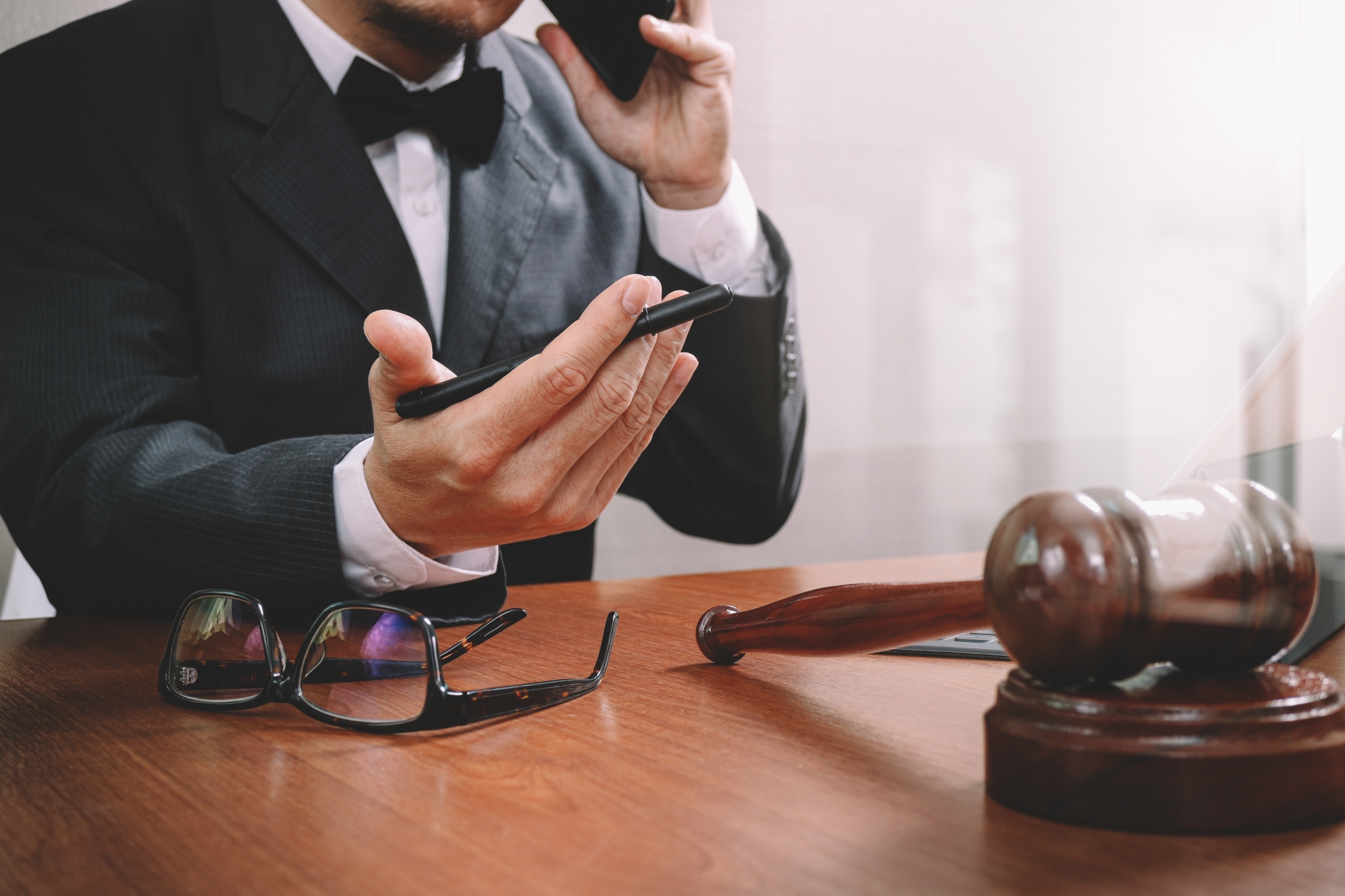 Telephone conversation at a law office